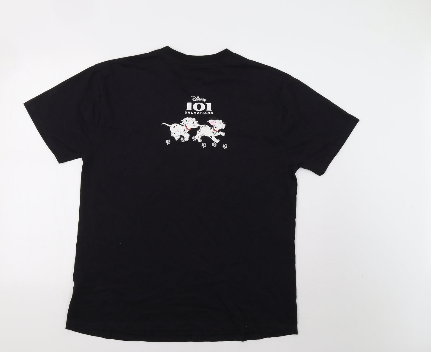 Primark Womens Black   Basic T-Shirt Size M  - 101 Dalmatians