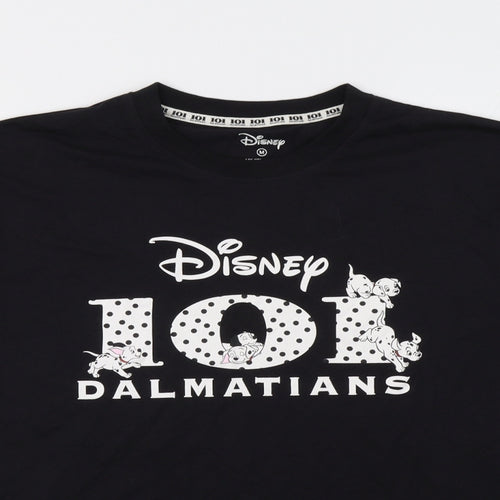 Primark Womens Black   Basic T-Shirt Size M  - 101 Dalmatians