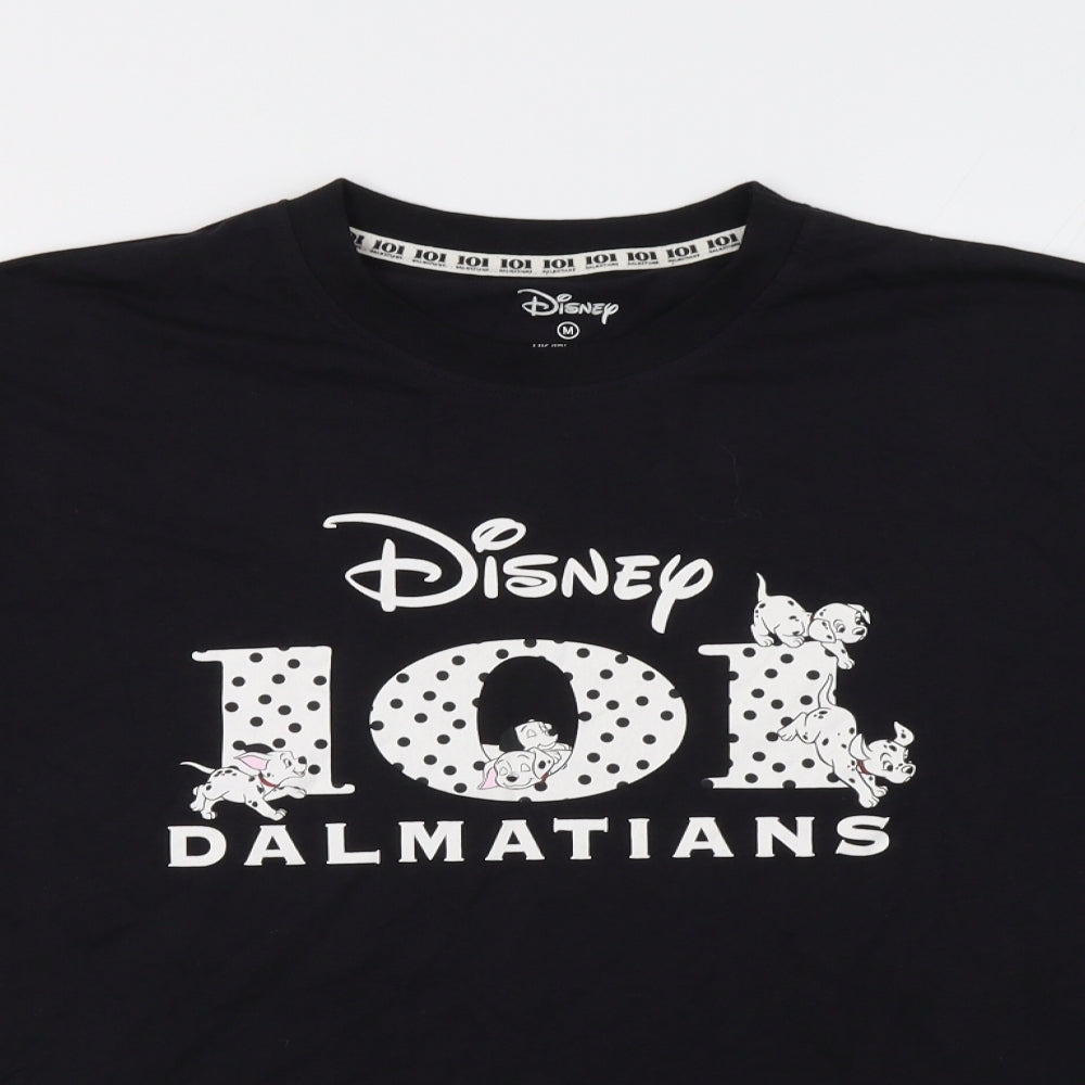 Primark Womens Black   Basic T-Shirt Size M  - 101 Dalmatians