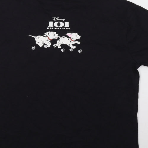 Primark Womens Black   Basic T-Shirt Size M  - 101 Dalmatians
