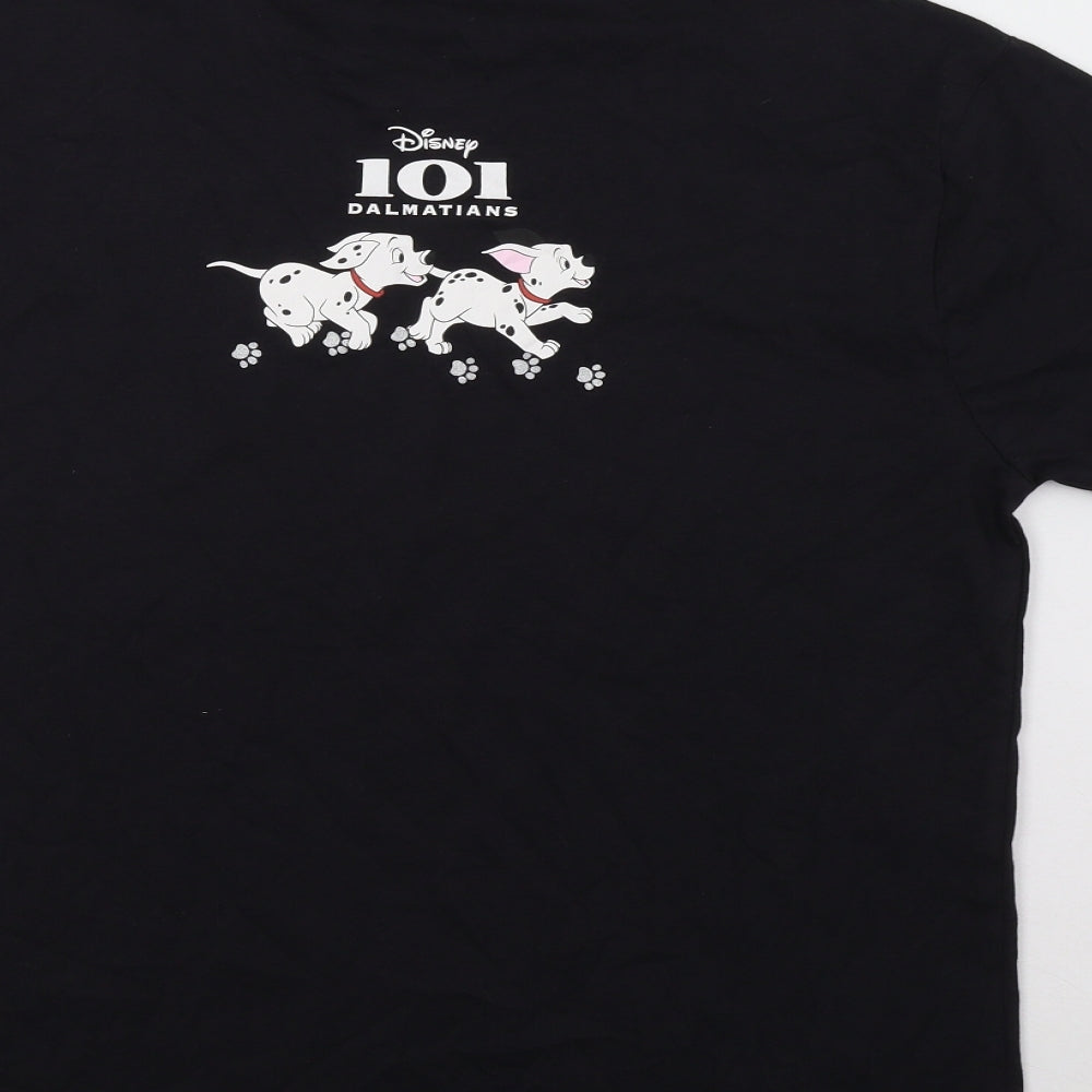Primark Womens Black   Basic T-Shirt Size M  - 101 Dalmatians