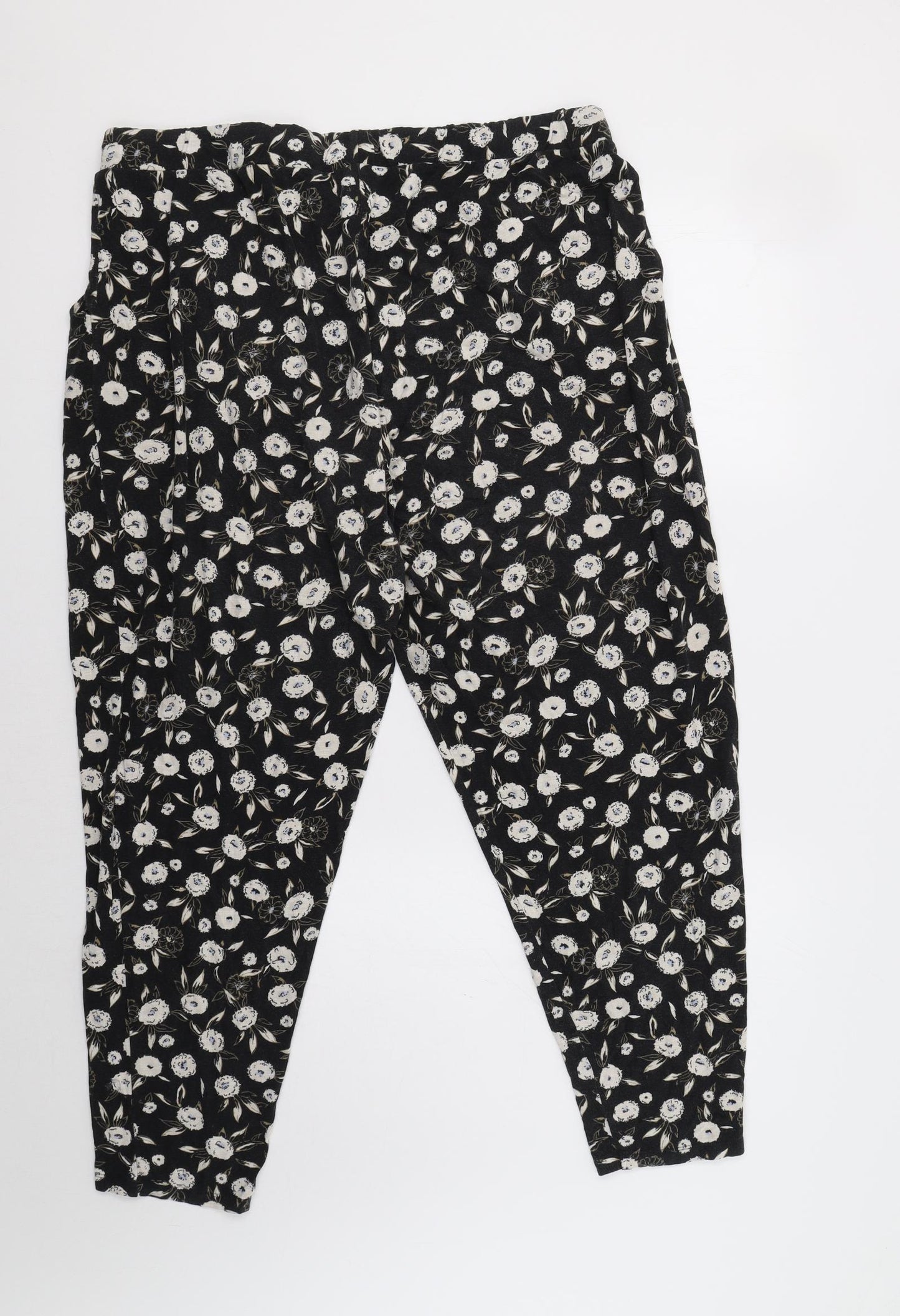 NEXT Womens Black Floral   Lounge Pants Size 18
