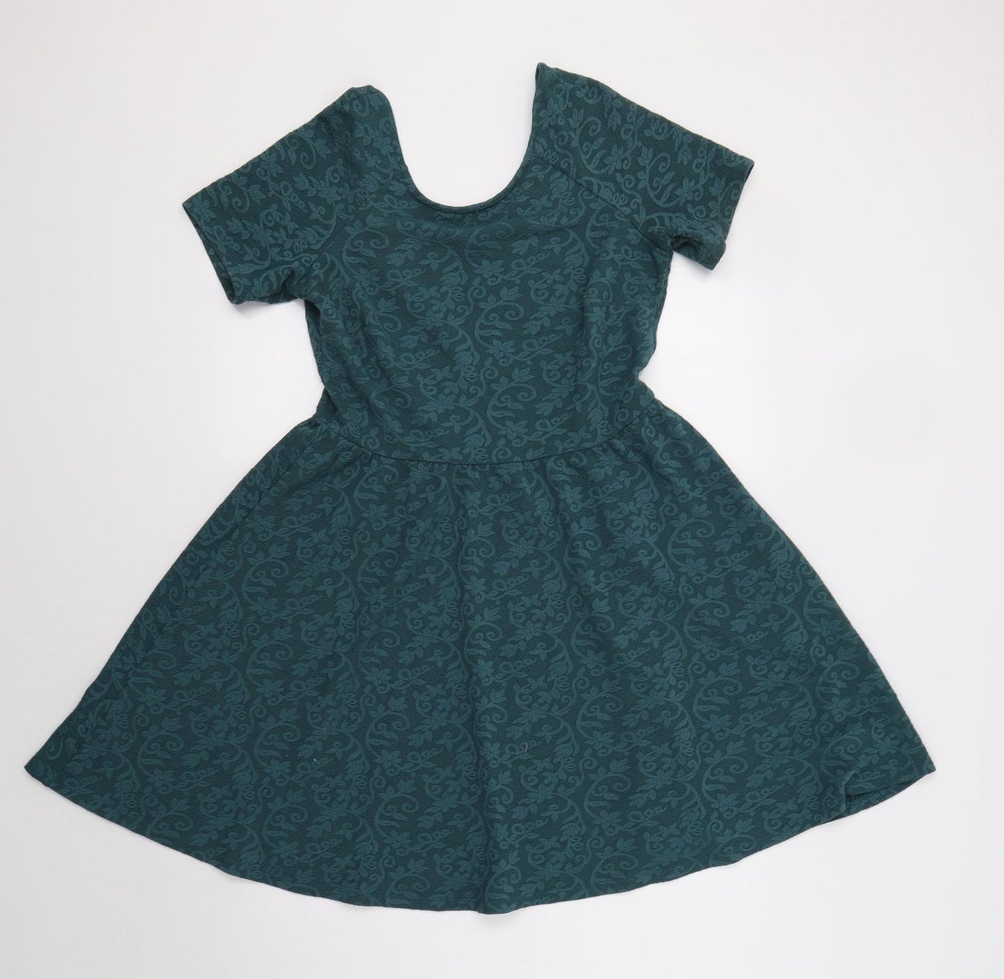 Dorothy Perkins Womens Green Floral  Fit & Flare  Size 12