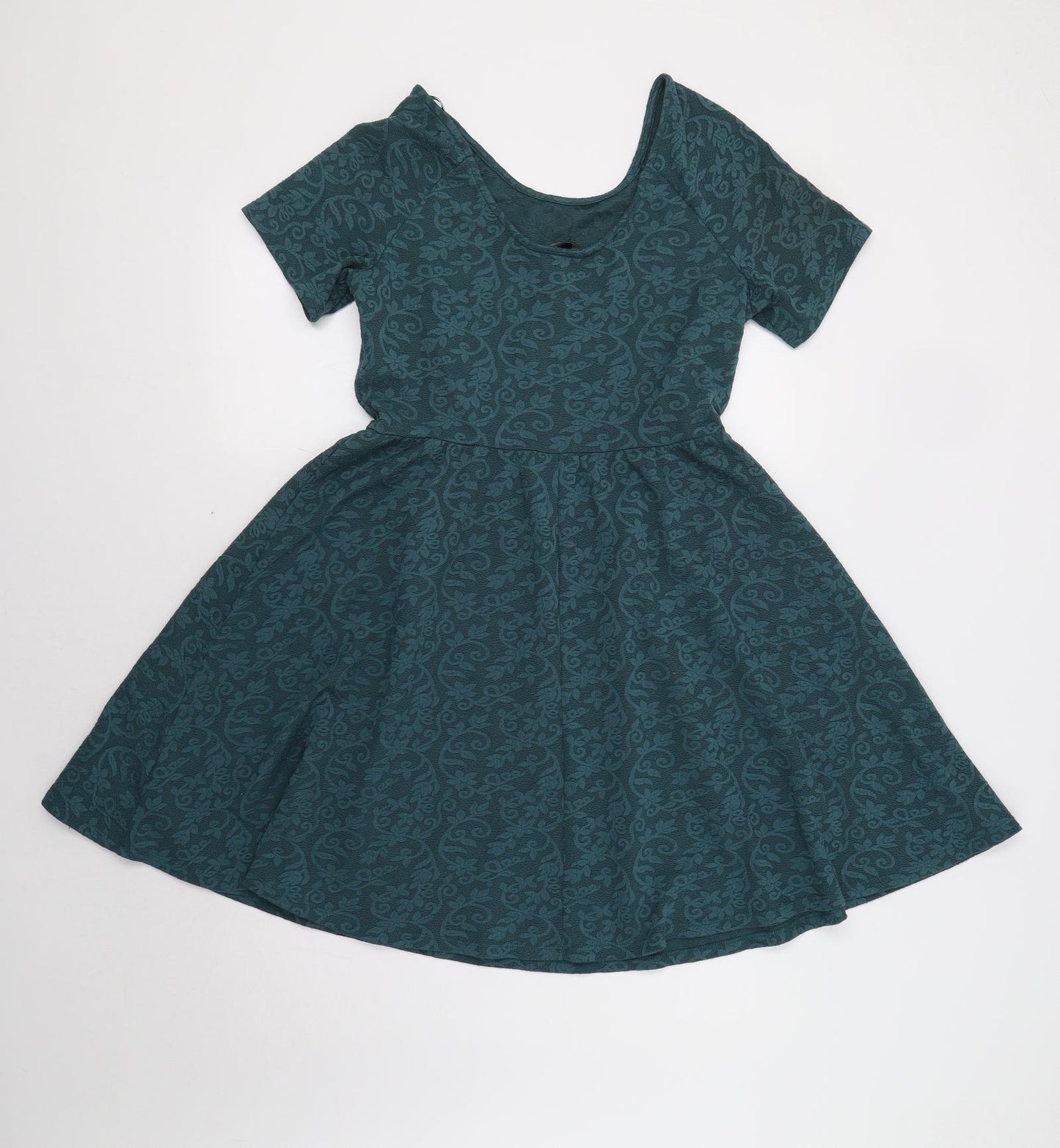 Dorothy Perkins Womens Green Floral  Fit & Flare  Size 12