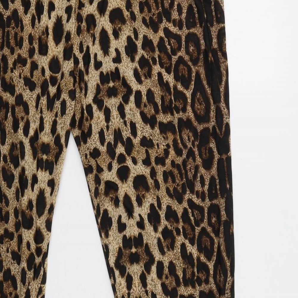 Preworn Womens Brown Animal Print   Lounge Pants Size L
