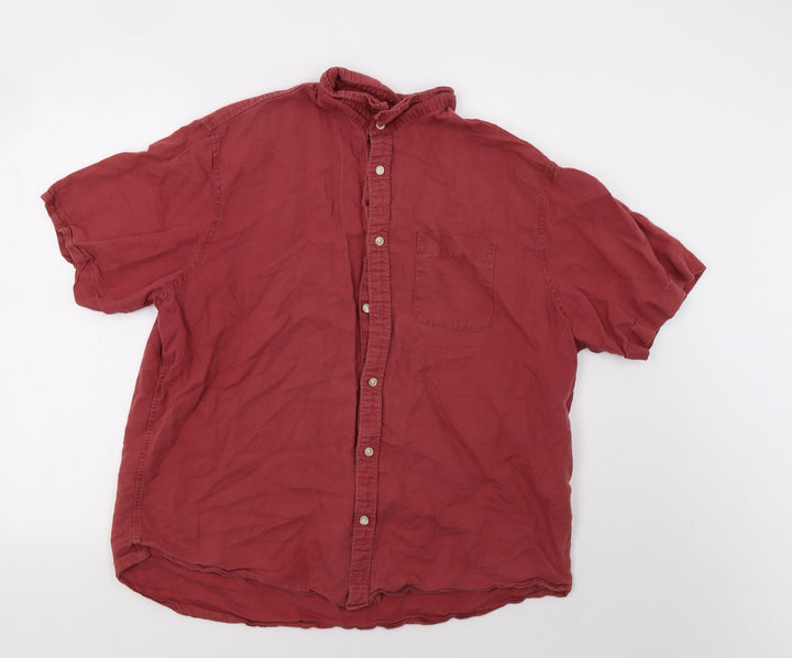 M&S Mens Red Button-Up Size XL