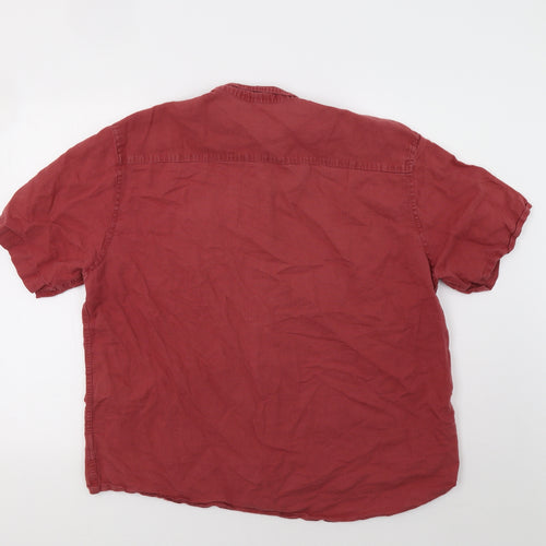 M&S Mens Red    Button-Up Size XL