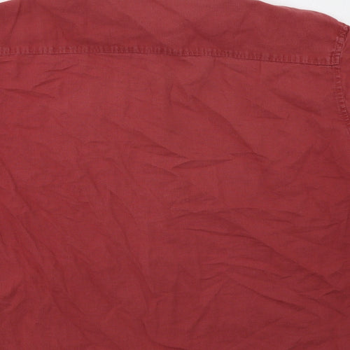 M&S Mens Red    Button-Up Size XL
