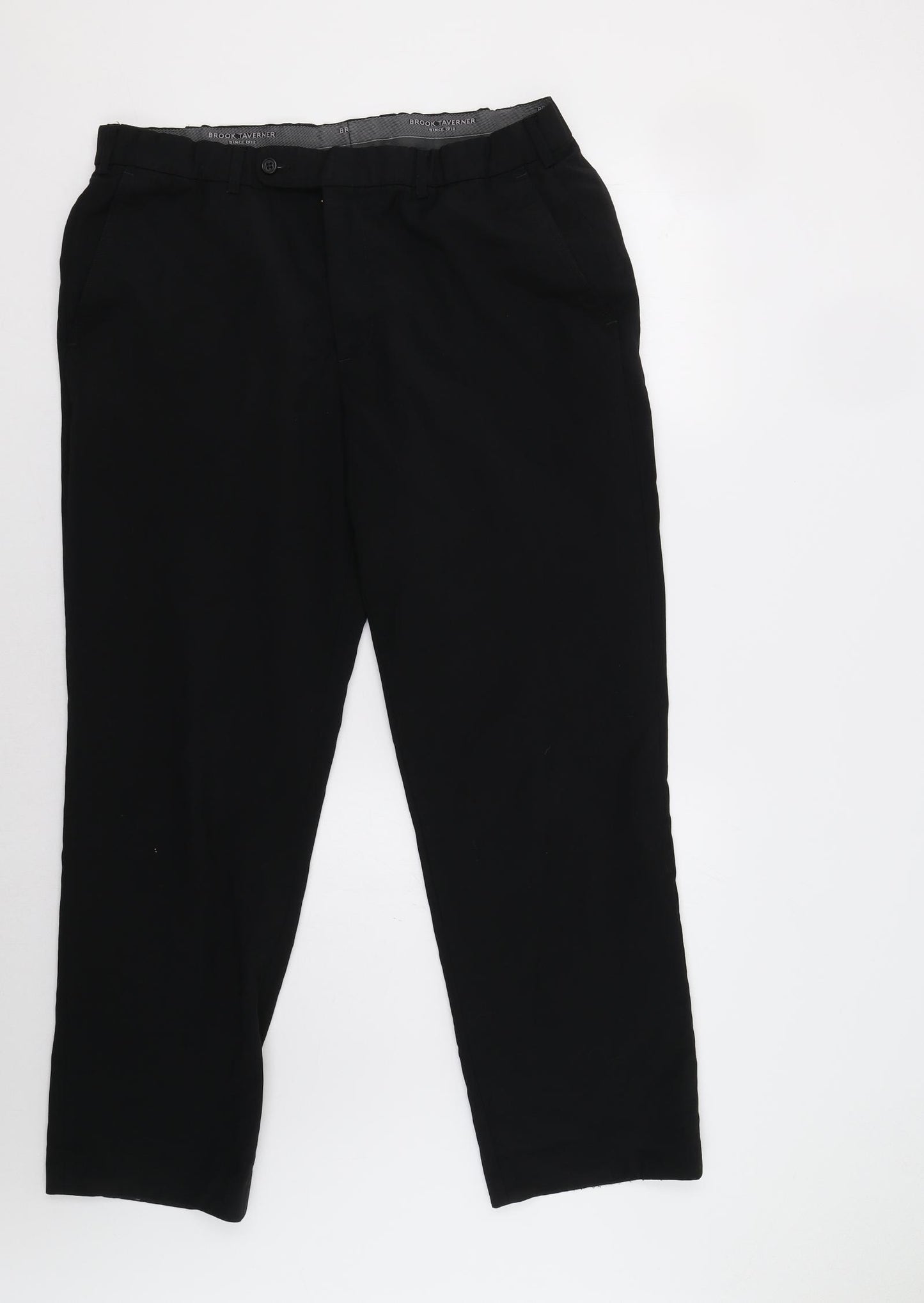 Brook Taverner Mens Black   Dress Pants Trousers Size 38 L28 in