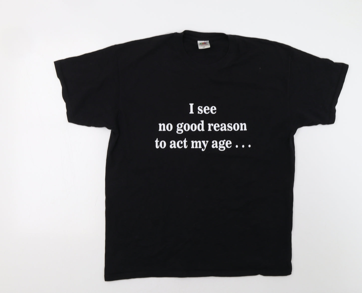 Fruit of the Loom Womens Black   Basic T-Shirt Size XL