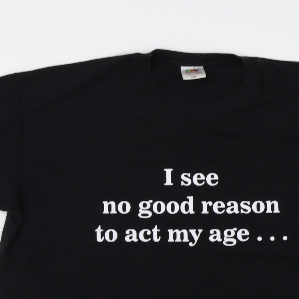 Fruit of the Loom Womens Black   Basic T-Shirt Size XL