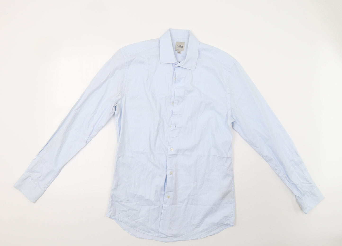 Hardy Amies Mens Blue    Dress Shirt Size 15.5