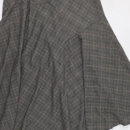 M&S Womens Grey Check  A-Line Skirt Size 16