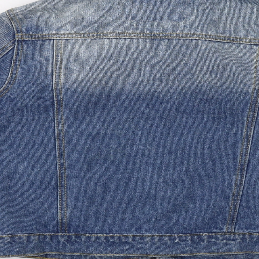 Liquor & Poker Womens Blue  Denim Jacket Coatigan Size 10