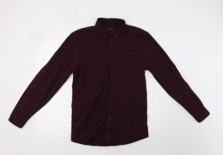 M&S Mens Purple Button-Up Size S