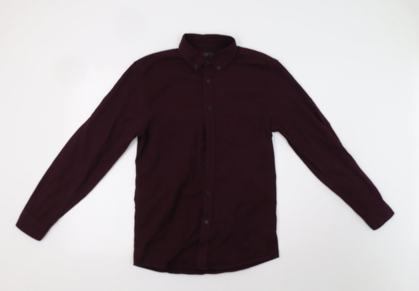 M&S Mens Purple    Button-Up Size S