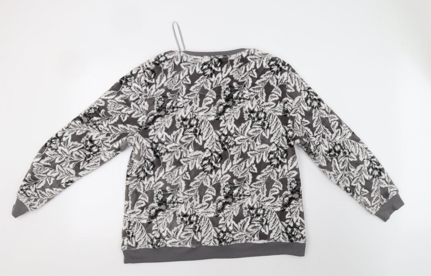 TU Womens Grey Floral Fleece Top Lounge Set Size XL