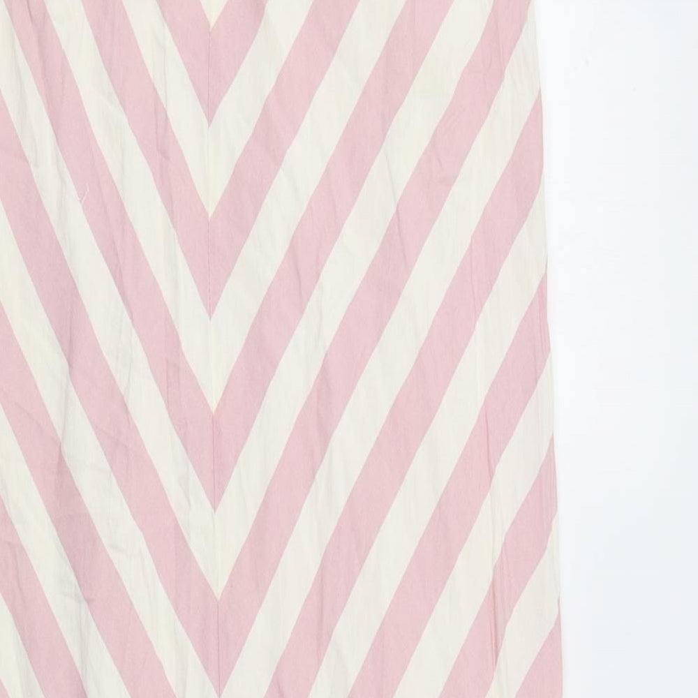 Compania fantastica Womens Pink Striped  A-Line Skirt Size L
