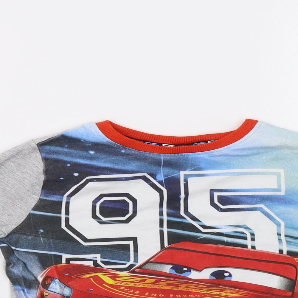 Disney Boys Grey   Basic T-Shirt Size 5-6 Years  - 95 Cars