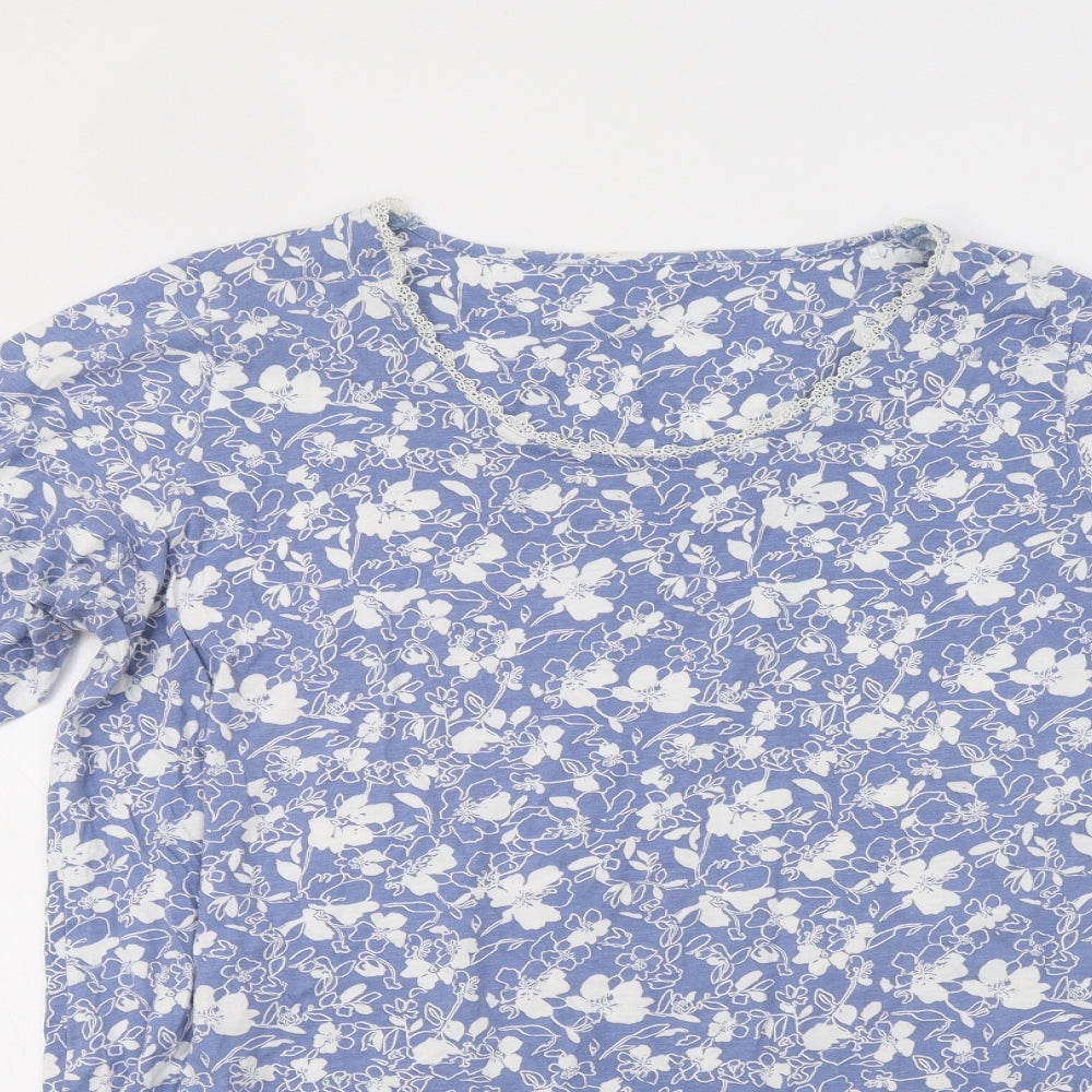 M&S Womens Blue Floral  Capri Dress Size 20