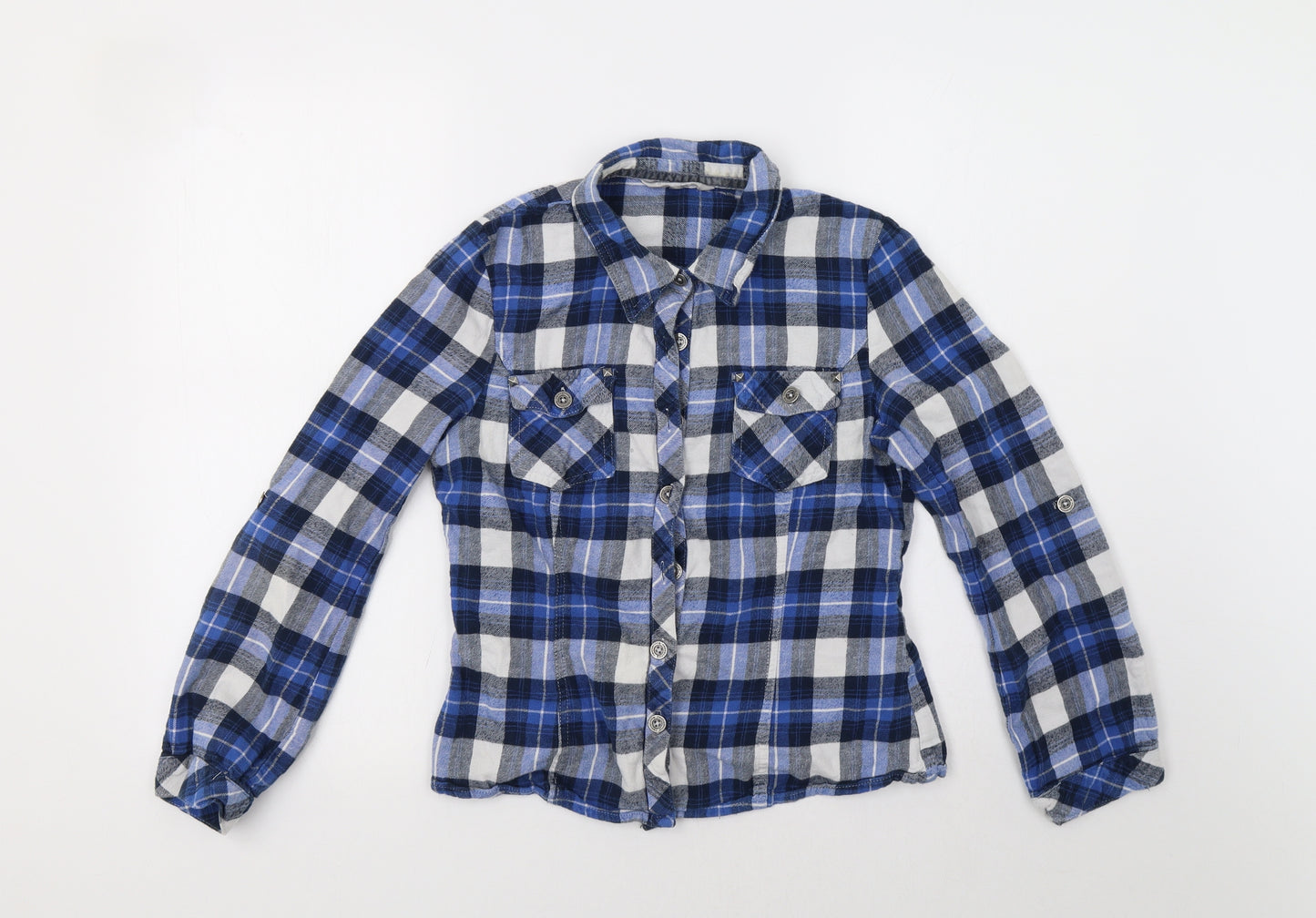 Red Herring Boys Blue Check  Basic Button-Up Size 12 Years