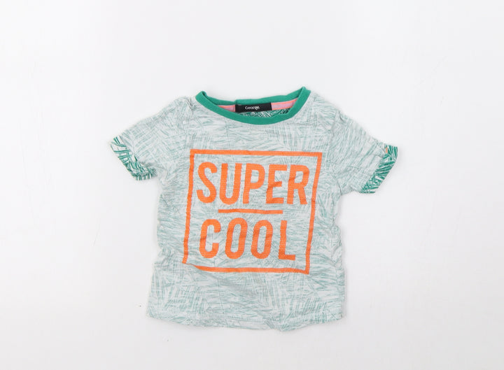 George Baby Green Floral Basic T-Shirt Size 18-24 Months - Super Cool