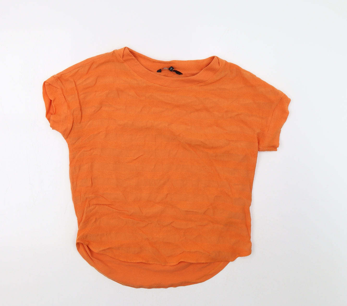 NEXT Womens Orange Striped  Basic T-Shirt Size 12