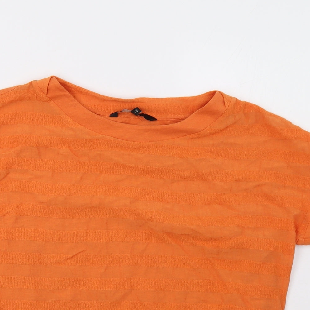 NEXT Womens Orange Striped  Basic T-Shirt Size 12