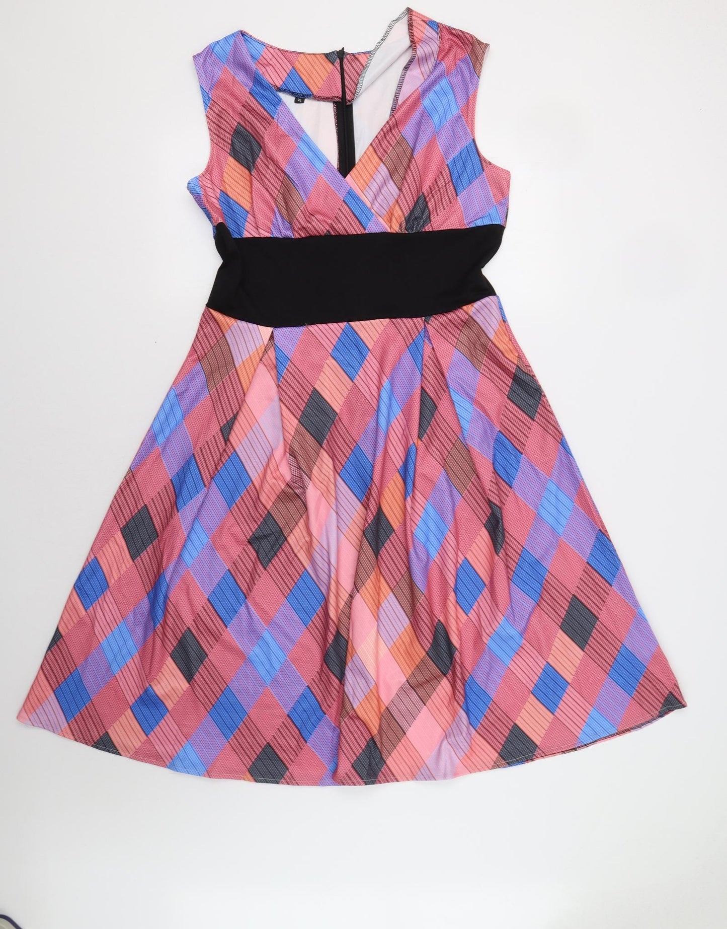 Preworn Womens Multicoloured Check  Fit & Flare  Size XL