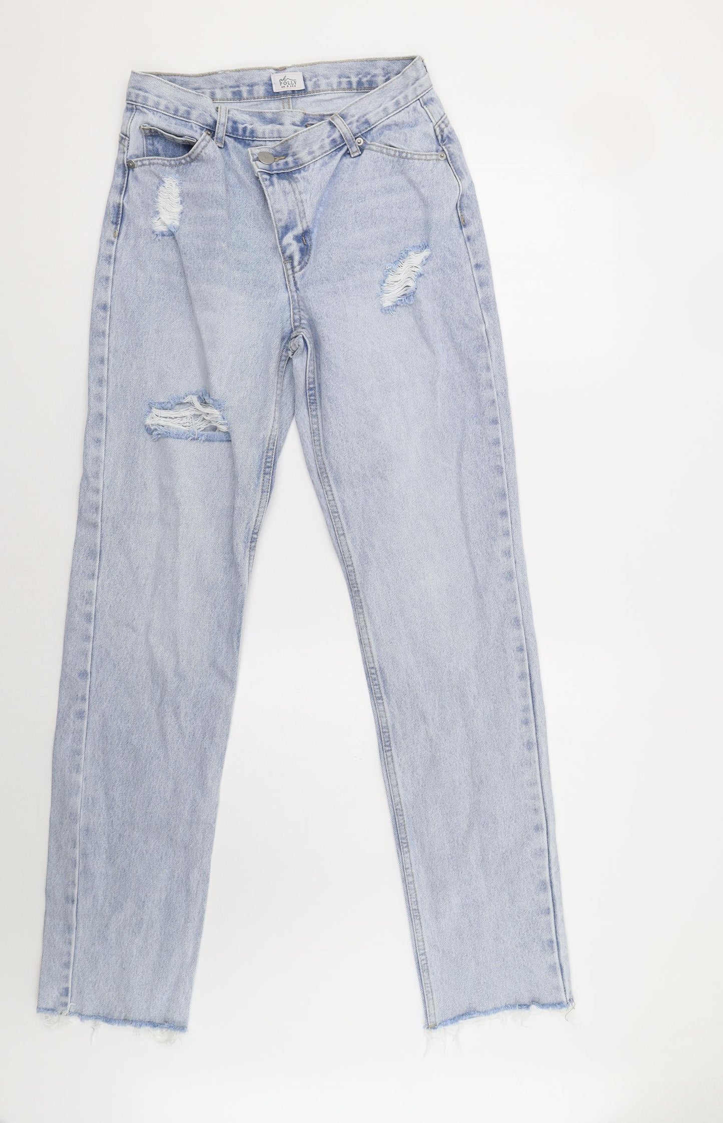 Oh Polly Womens Blue   Straight Jeans Size 8 L33 in