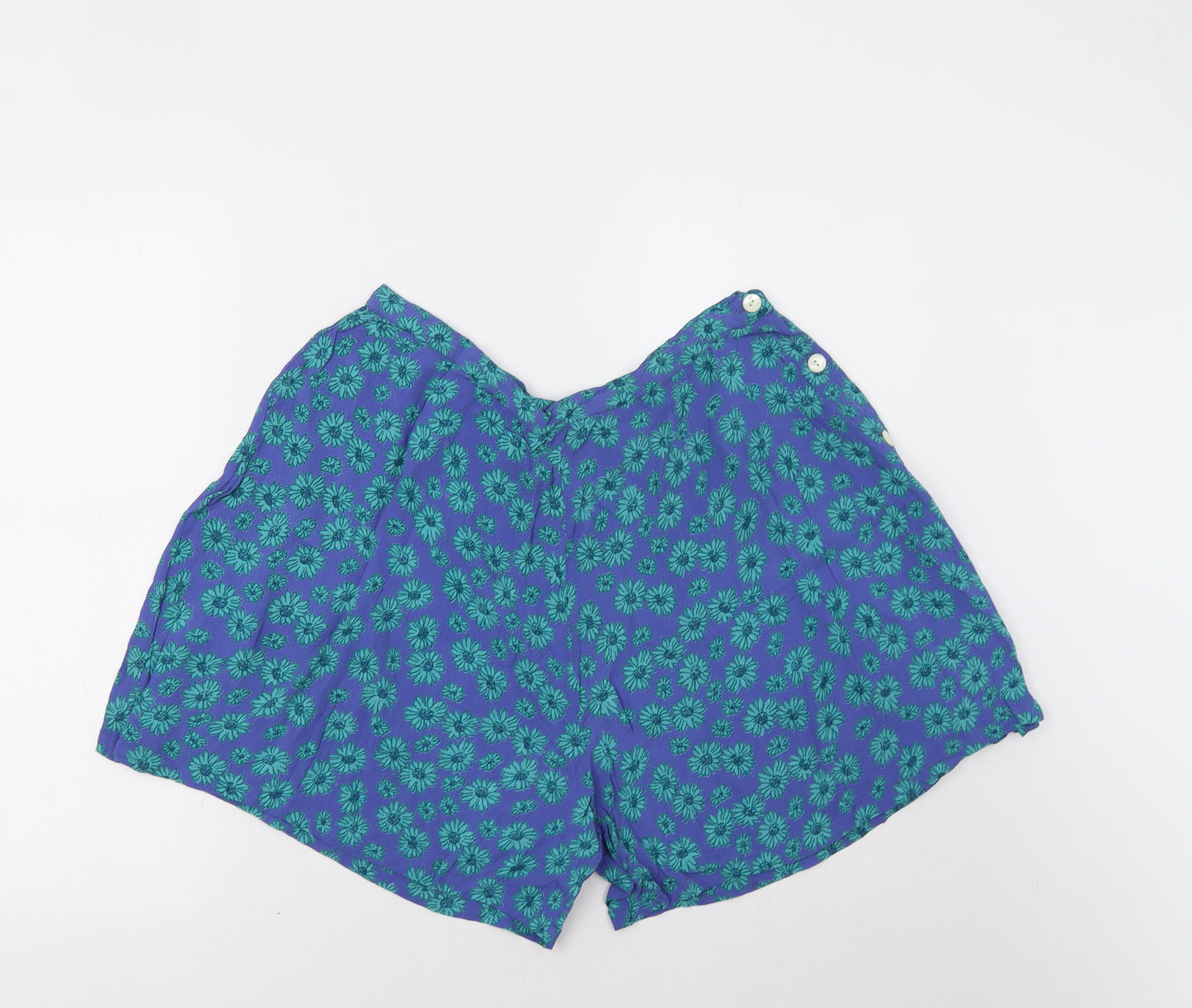 Richards Womens Blue Floral  Bermuda Shorts Size 18