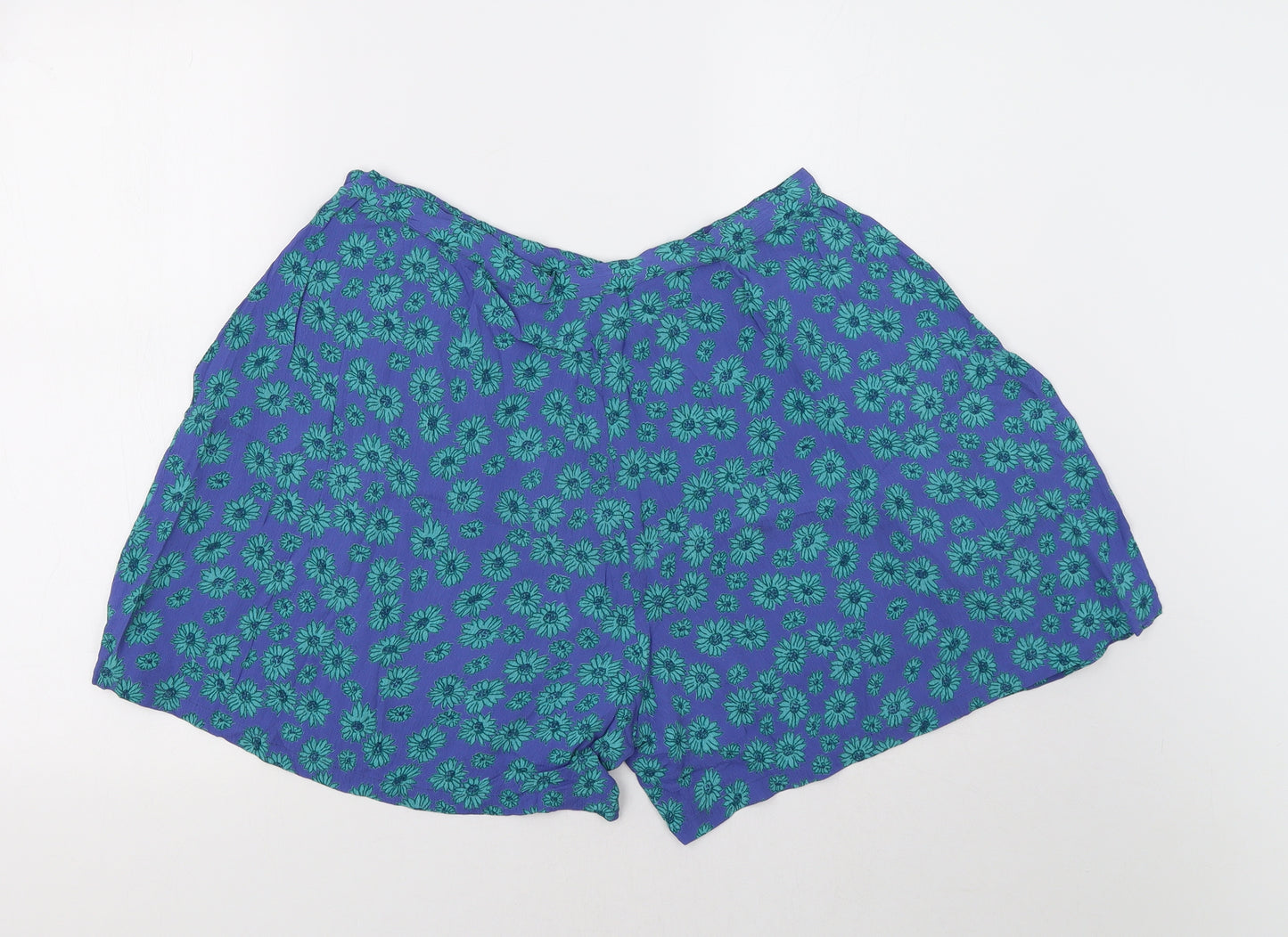 Richards Womens Blue Floral  Bermuda Shorts Size 18