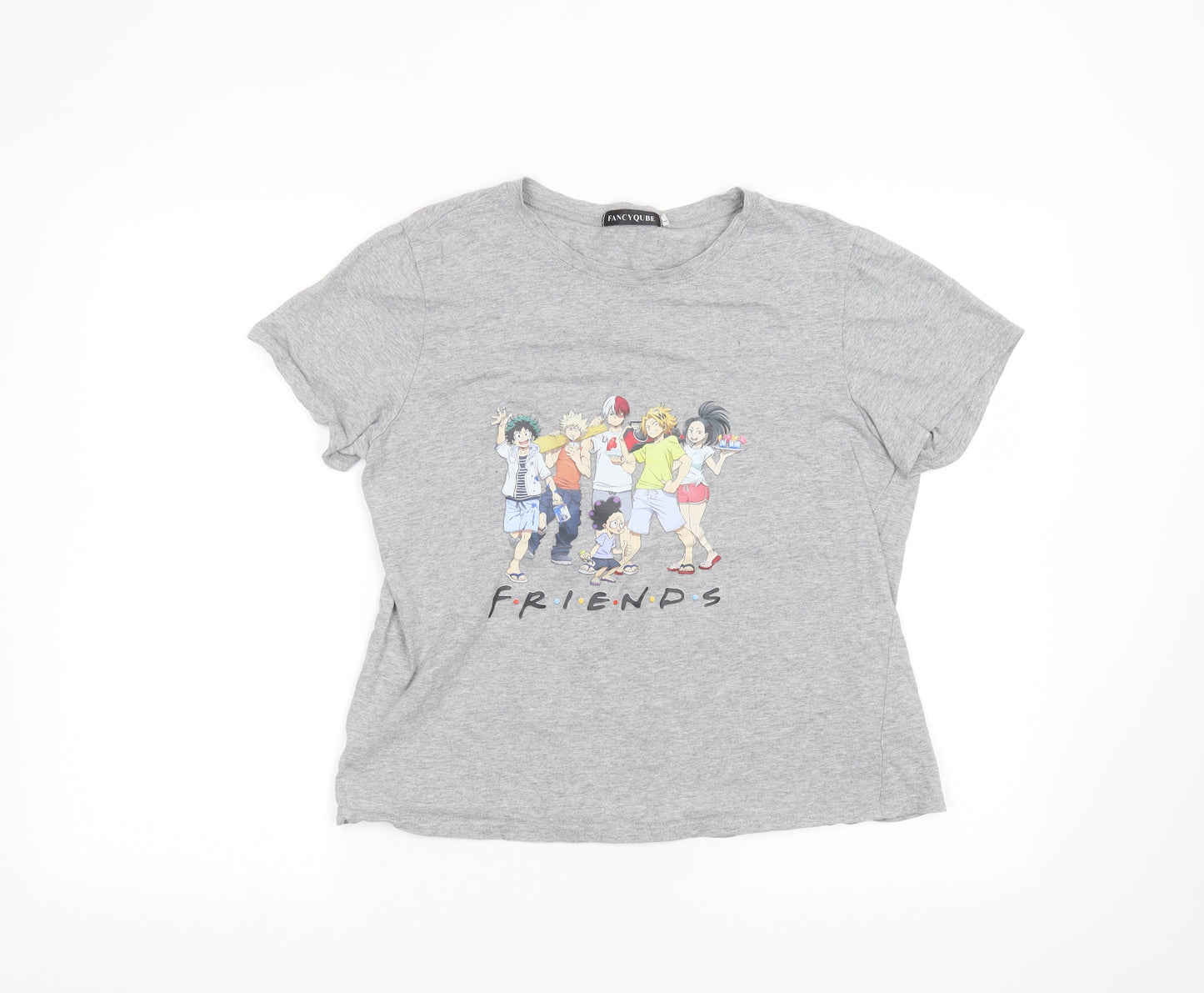 Fancyqube Womens Grey   Basic T-Shirt Size L