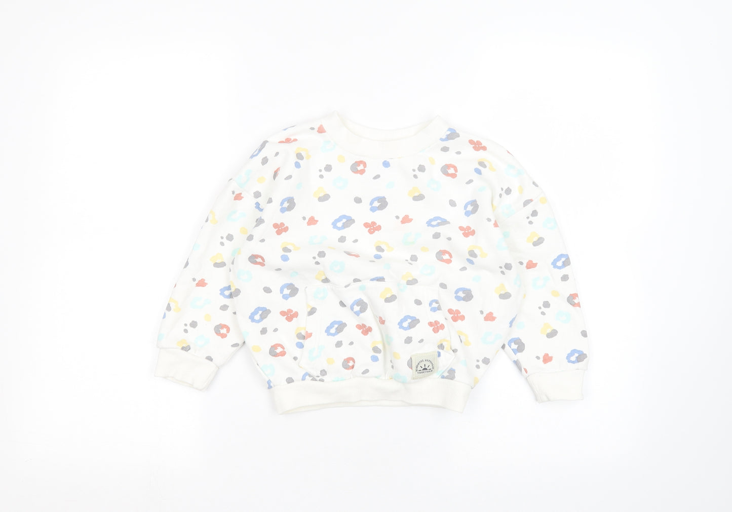 Primark Girls White   Pullover Jumper Size 4-5 Years