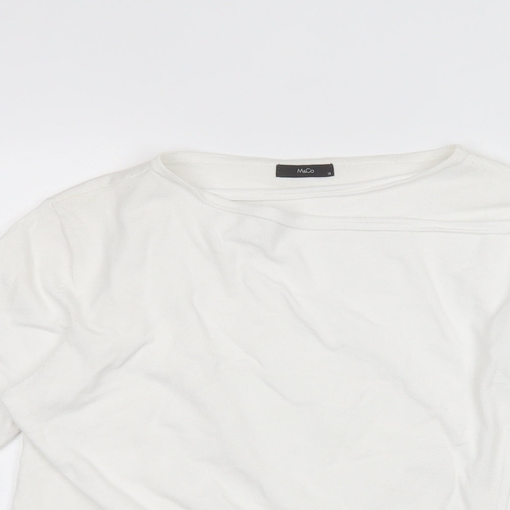 M&Co Womens White   Cardigan Jumper Size 14