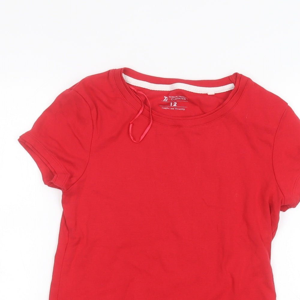 TU Womens Red   Basic T-Shirt Size 12