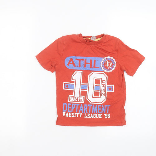 TU Boys Orange   Basic T-Shirt Size 4 Years