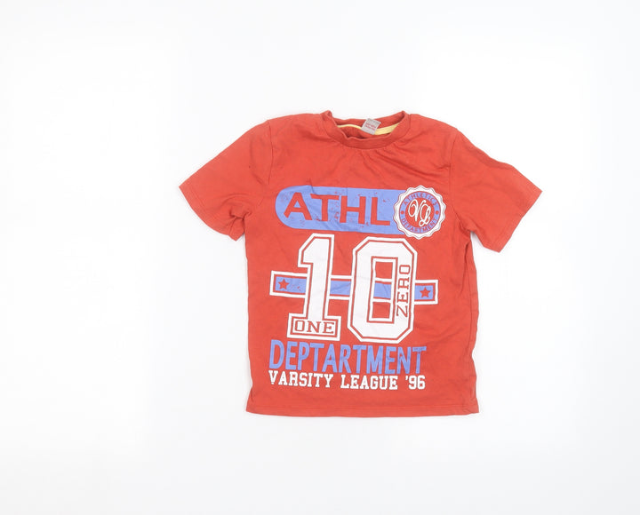 TU Boys Orange   Basic T-Shirt Size 4 Years