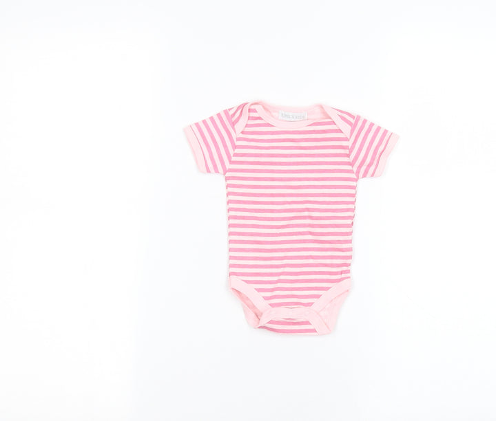 KRISS Baby Pink Striped Babygrow One-Piece Size 0-3 Months