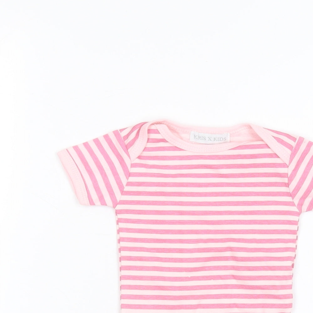 KRISS Baby Pink Striped  Babygrow One-Piece Size 0-3 Months