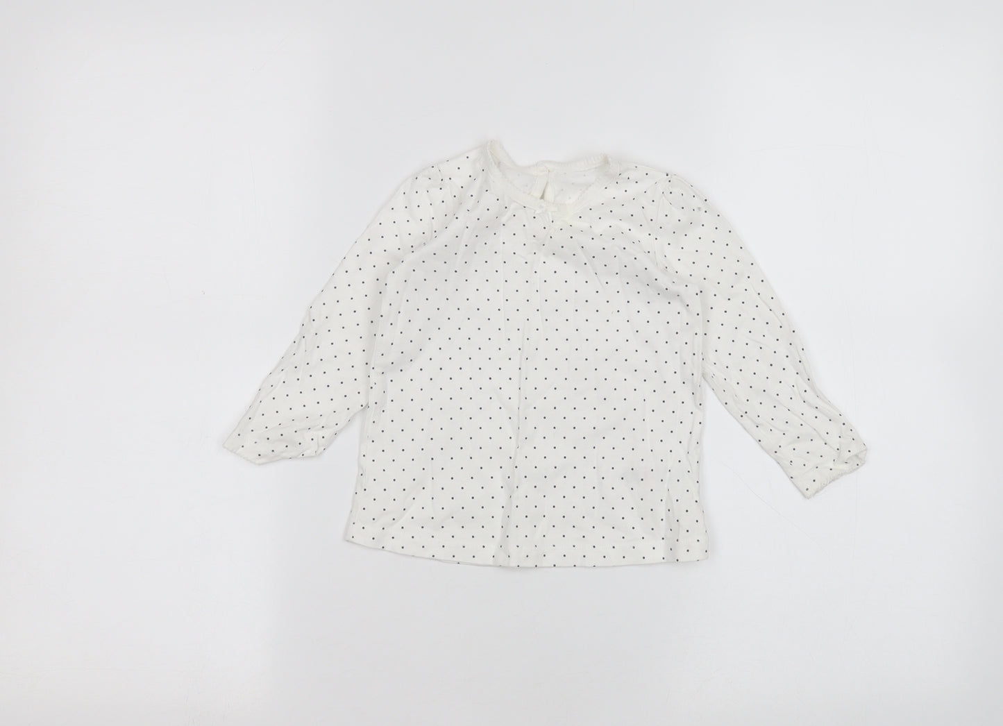 George Baby White Polka Dot  Basic T-Shirt Size 12-18 Months