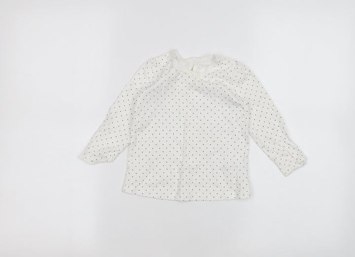 George Baby White Polka Dot  Basic T-Shirt Size 12-18 Months