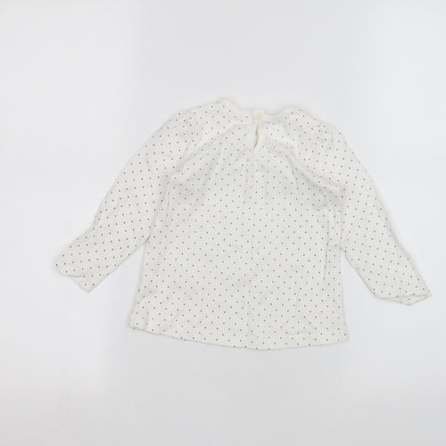 George Baby White Polka Dot  Basic T-Shirt Size 12-18 Months