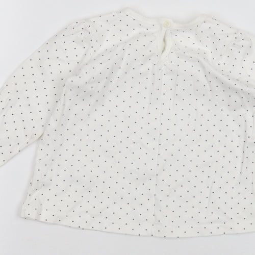 George Baby White Polka Dot  Basic T-Shirt Size 12-18 Months