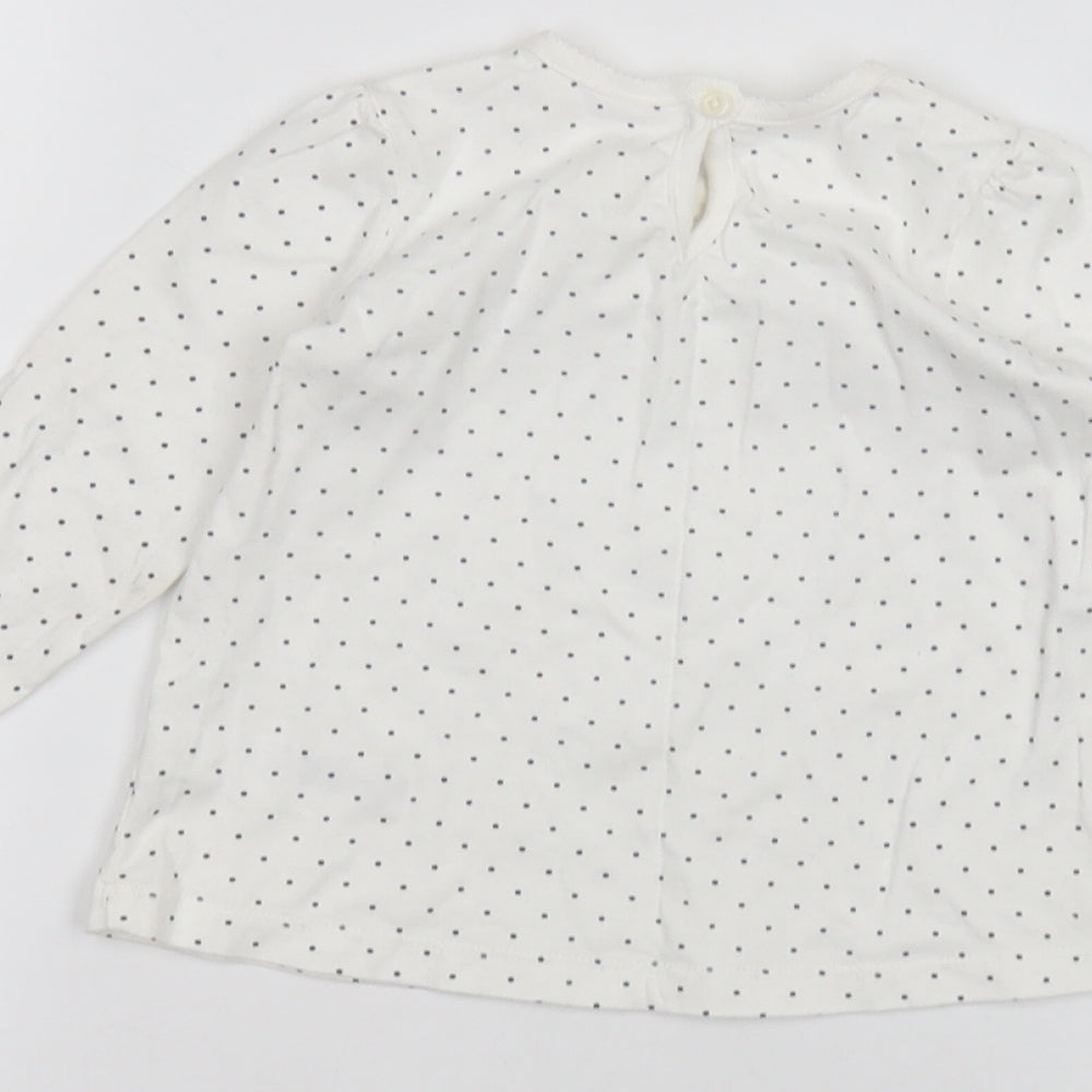 George Baby White Polka Dot  Basic T-Shirt Size 12-18 Months