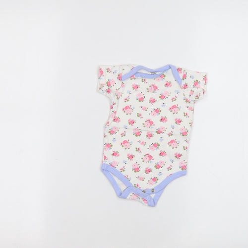 Luvable Friends Baby White Spotted  Babygrow One-Piece Size 0-3 Months