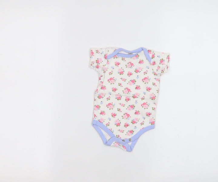 Luvable Friends Baby White Spotted  Babygrow One-Piece Size 0-3 Months