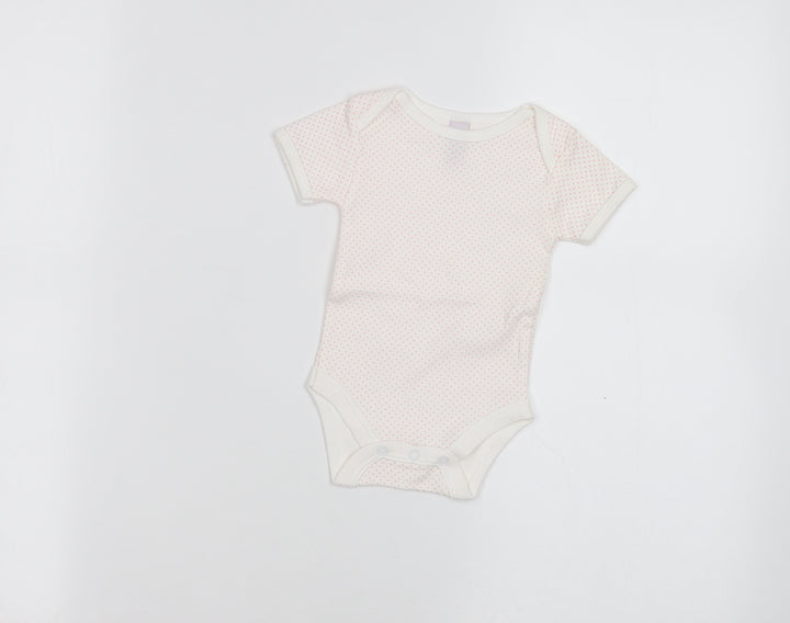 First Wish Baby White Polka Dot Babygrow One-Piece Size 0-3 Months