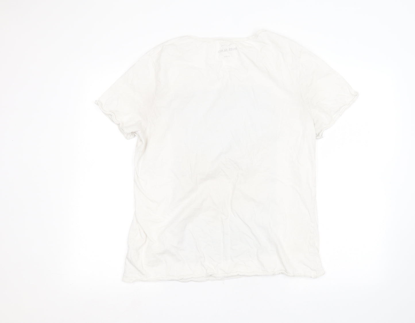 River Island Mens White    T-Shirt Size XL