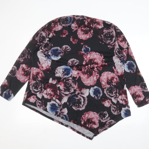 Daisy Eldridge Womens Black Floral  Pullover Jumper Size XL